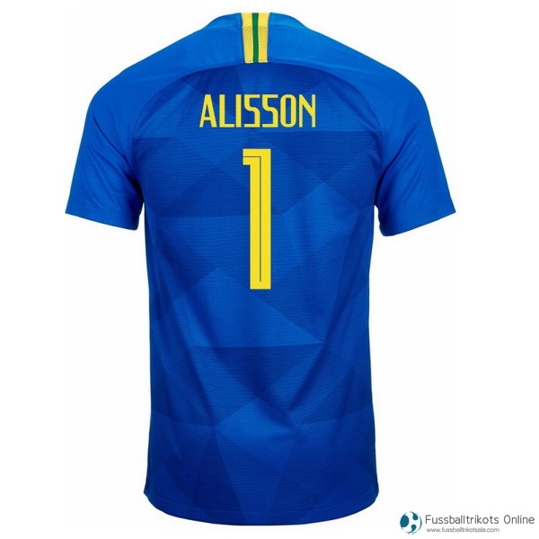 Brasilien Trikot Auswarts Alisson 2018 Blau Fussballtrikots Günstig